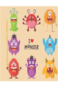 Happy Colorful Creatures 2019-2020 Academic Year Monthly Planner
