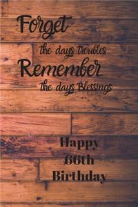 Forget the days troubles Remember the days Blessings Happy 66th Birthday