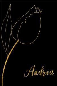 Andrea: Personalized Writing Journal for Women - Elegant Black and Gold