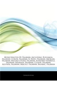 Articles on Municipalities of Palawan, Including: Busuanga, Palawan, Coron, Palawan, El Nido, Palawan, Aborlan, Palawan, Brooke's Point, Palawan, Sofr