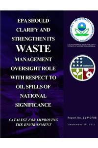 EPA Should Clarify and Strengthen Its Waste Management Oversight Role With Respect to Oil Spills of National Significance