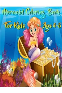 Mermaid Coloring Book For Kids Ages 4-8