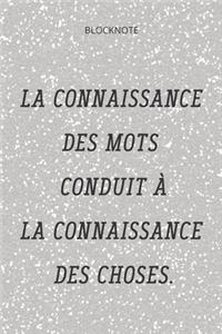 **La connaissance des mots conduit à la connaissance des choses**