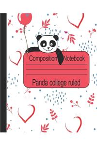 Panda college ruled composition notebook