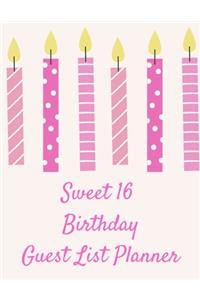 Sweet 16 Birthday Guest List Planner