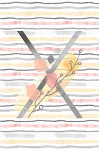 Food and Exercise Journal with Monogram Letter X