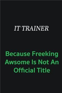 IT Trainer because freeking awsome is not an offical title