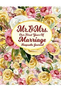 Mr. & Mrs. Our First Year Of Marriage Keepsake Journal
