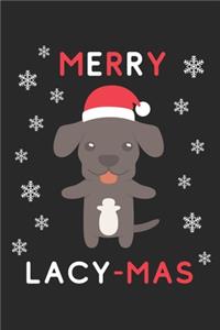 Merry Lacy Mas: Lined Journal, 120 Pages, 6 x 9, Funny Christmas Blue Lacy XMas Dog Gift Idea, Black Matte Finish (Merry Lacy Mas Journal)