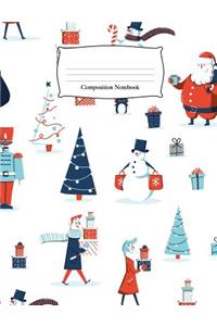 Composition Notebook: White Christmas Santa Claus Wide Ruled Notebook