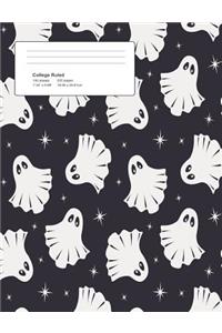 Halloween Ghosts Composition College Ruled (7.44 x 9.69) 200 pages V5