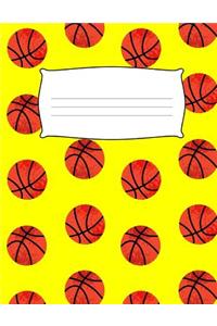 School Kids Yellow Basketball Seventh Grade Draw & Write Primary Composition Book