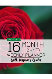 Undated 16 Month Weekly Planner