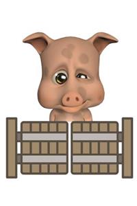 Whimsical Smirking Piggy Lined Journal