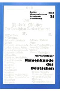 Namenkunde Des Deutschen