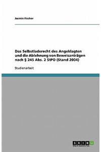 Das Selbstladerecht des Angeklagten und die Ablehnung von Beweisanträgen nach § 245 Abs. 2 StPO (Stand 2004)