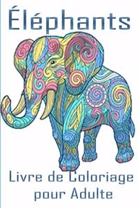 Éléphants Livre de Coloriage pour Adulte