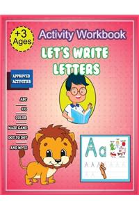 Activity Workbook Let's Write Letters for 3 year old