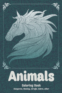 Animals - Coloring Book - Kangaroo, Monkey, Giraffe, Cobra, other