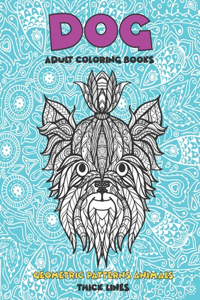 Adult Coloring Books Geometric Patterns Animals - Thick Lines - Dog