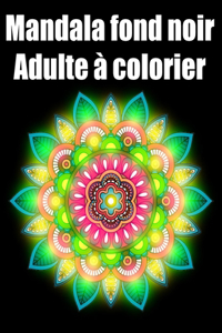Mandala fond noir adulte à colorier