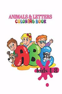Animals and Letters Coloring Book for Kids 4-8