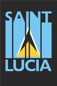 Vintage Saint Lucia Notebook - Retro Saint Lucia Planner - Saint Lucian Flag Diary - Saint Lucia Travel Journal