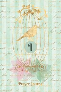 Praise and Worship Prayer Journal - Gilded Bird in a Cage - Monogram Letter I