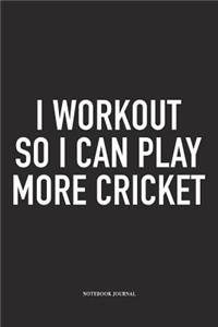 I Workout So I Can Play More Cricket