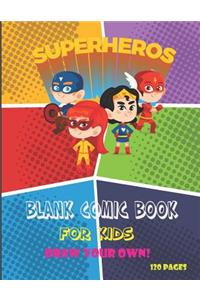 Superheros Blank Comic Book for Kids