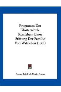 Programm Der Klosterschule Rossleben