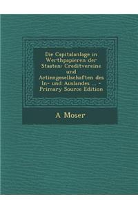 Die Capitalanlage in Werthpapieren Der Staaten