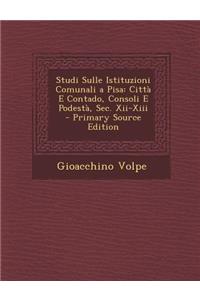 Studi Sulle Istituzioni Comunali a Pisa