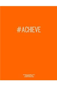 Notebook for Cornell Notes, 120 Numbered Pages, #ACHIEVE, Orange Cover