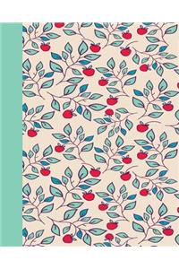Sketch Journal: Apples 8x10 - Pages Are Lightly Lined with Extra Wide Right Margins for Sketching, Drawing, and Writing