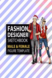 Fashion Designer Sketchbook Male & Female Figure Template