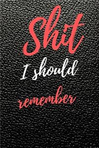 Shit I should remember