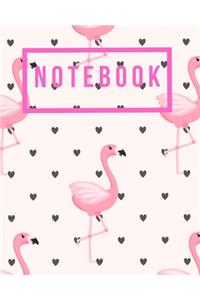 Pretty Wide Ruled Paper Notebook Journal - Cute pink plamingo (Wide Ruled - 100 Pages)