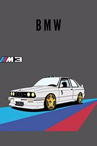 BMW Notizbuch Tagebuch College Ruled Liniert A5 100 Seiten, Vintage Softcover, Weißes Papier - Dickes Notizheft, Skizzenbuch, Zeichenbuch, Blankobuch, Sketchbook