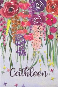 Cathleen: Personalized Lined Journal - Colorful Floral Waterfall (Customized Name Gifts)