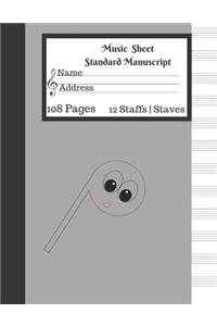Music Sheet Standard Manuscript 108 Pages 12 Staffs Staves