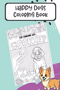 Happy Dogs Coloring Book