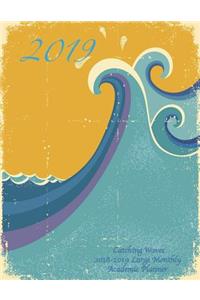 2019- Catching Waves 2018-2019 Large Monthly Academic Planner