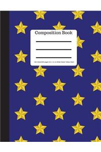 Composition Book 100 Sheet/200 Pages 8.5 X 11 In.-Wide Ruled-Yellow Stars