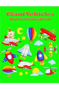 Giant Vehicles Kids Coloring Book