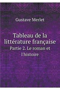 Tableau de la littérature française Partie 2. Le roman et l'histoire