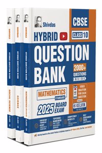 Shivdas CBSE Class 10 (Pack of 3) Mathematics Standard Science Social Science Hybrid Chapterwise Solved Question Bank with Video Explanation Including 70% Objective Type Questions for 2025 Board Exam