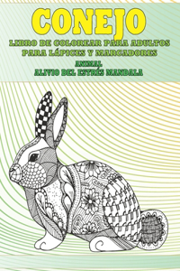 Libro de colorear para adultos para lápices y marcadores - Alivio del estrés Mandala - Animal - Conejo
