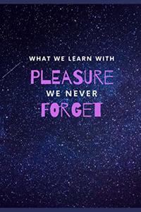 What we learn with pleasure we never forget