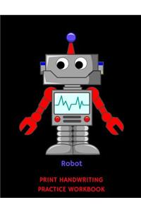 Robot Print Handwriting Practice Workbook